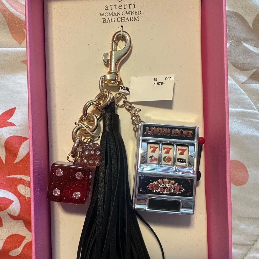 Black and Red Tassel Bag Charm